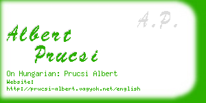 albert prucsi business card
